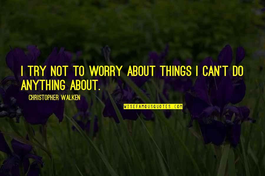 Simple Embroidery Quotes By Christopher Walken: I try not to worry about things I Simple Embroidery Quotes By Christopher Walken: I try not to worry about things I