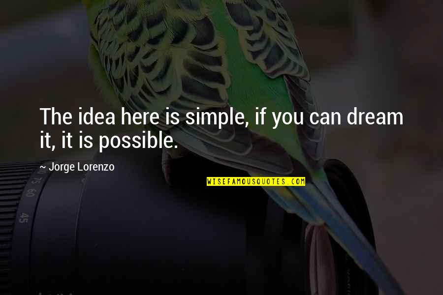 Simple Idea Quotes By Jorge Lorenzo: The idea here is simple, if you can