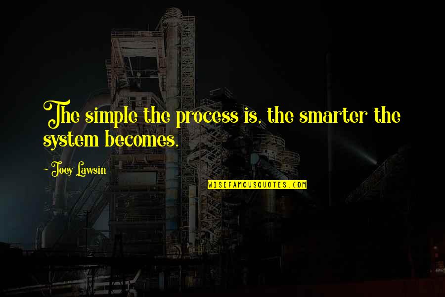 Simple Life Philosophy Quotes By Joey Lawsin: The simple the process is, the smarter the