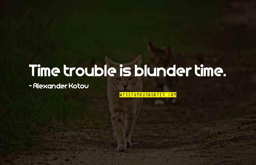 Simple Lifestyle Quotes By Alexander Kotov: Time trouble is blunder time. Simple Lifestyle Quotes By Alexander Kotov: Time trouble is blunder time.