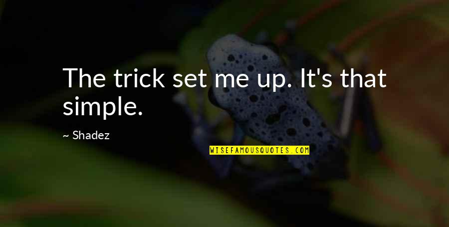 Simple Me Quotes By Shadez: The trick set me up. It's that simple.