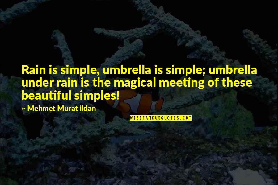 Simple N Beautiful Quotes By Mehmet Murat Ildan: Rain is simple, umbrella is simple; umbrella under Simple N Beautiful Quotes By Mehmet Murat Ildan: Rain is simple, umbrella is simple; umbrella under