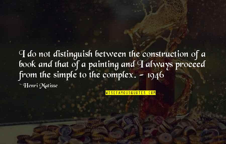 Simple Painting Quotes By Henri Matisse: I do not distinguish between the construction of Simple Painting Quotes By Henri Matisse: I do not distinguish between the construction of