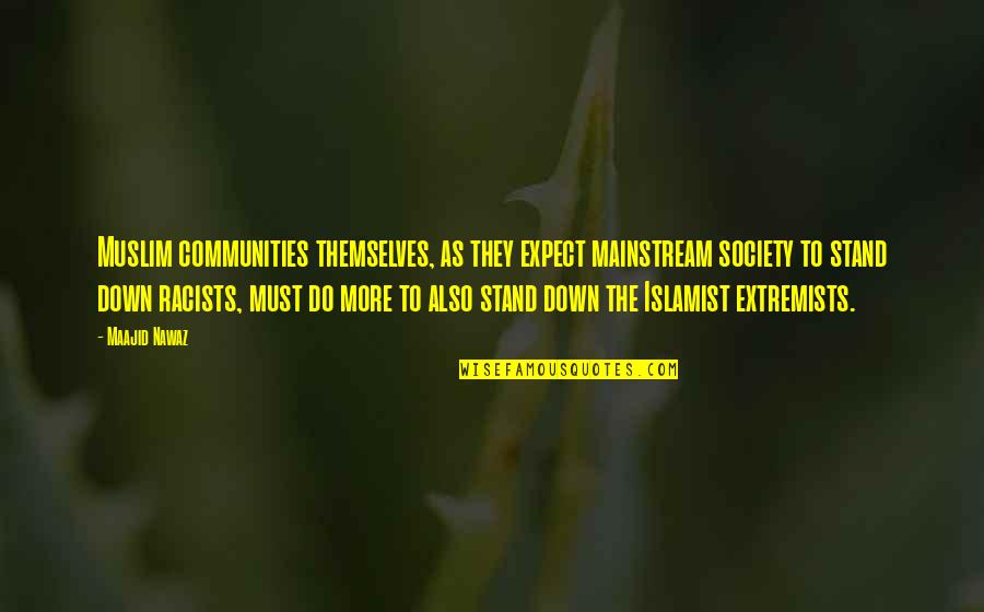 Simple Proverbs Quotes By Maajid Nawaz: Muslim communities themselves, as they expect mainstream society