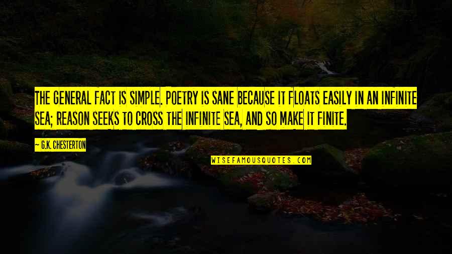 Simple Sea Quotes By G.K. Chesterton: The general fact is simple. Poetry is sane Simple Sea Quotes By G.K. Chesterton: The general fact is simple. Poetry is sane