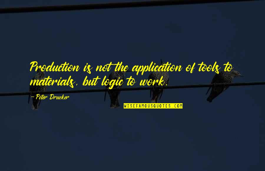 Simple Things Make You Smile Quotes By Peter Drucker: Production is not the application of tools to