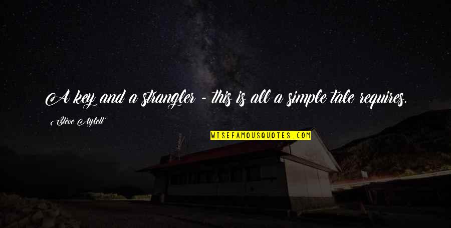 Simple Writing Quotes By Steve Aylett: A key and a strangler - this is