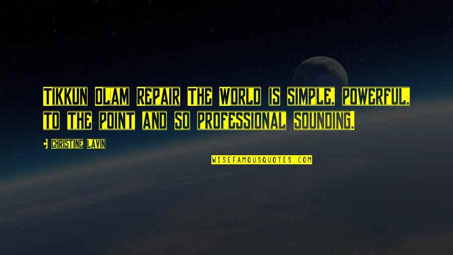 Simple Yet Powerful Quotes By Christine Lavin: Tikkun Olam Repair The World is simple, powerful,