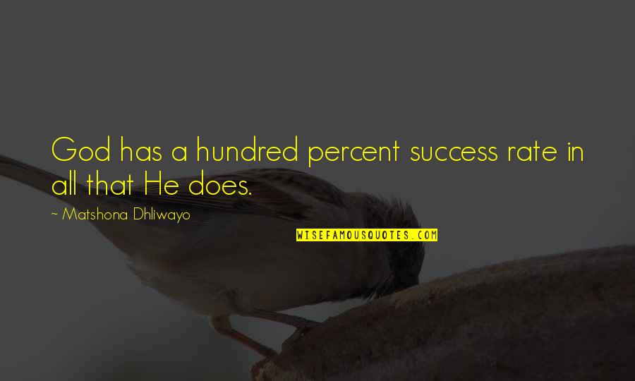 Simpleness Quotes By Matshona Dhliwayo: God has a hundred percent success rate in