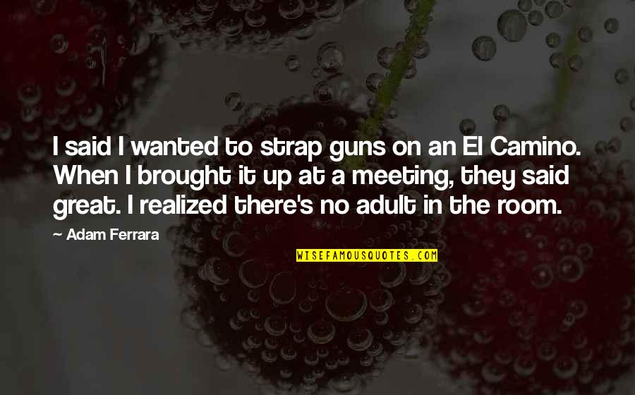 Simpleng Babae Lang Ako Quotes By Adam Ferrara: I said I wanted to strap guns on