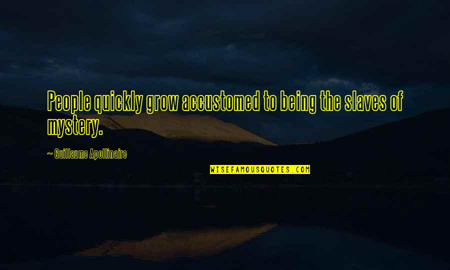 Simpleza Beauty Quotes By Guillaume Apollinaire: People quickly grow accustomed to being the slaves