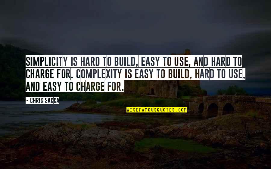 Simplicity Complexity Quotes By Chris Sacca: Simplicity is hard to build, easy to use,