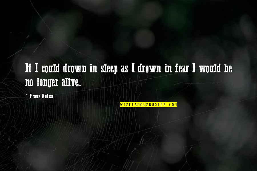 Simply And Grand Quotes By Franz Kafka: If I could drown in sleep as I