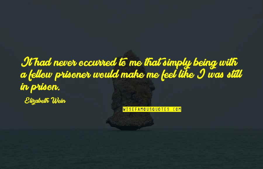 Simply Being Me Quotes By Elizabeth Wein: It had never occurred to me that simply