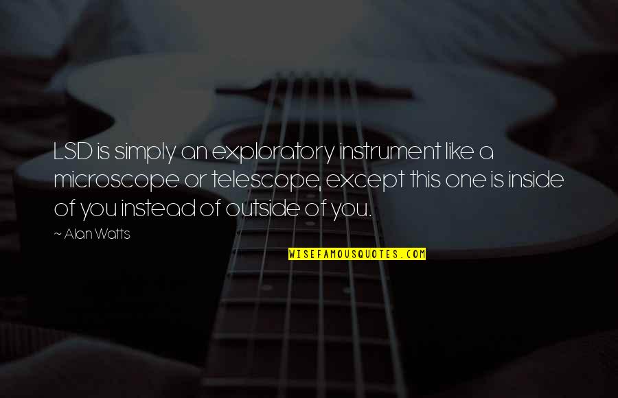 Simply You Quotes By Alan Watts: LSD is simply an exploratory instrument like a Simply You Quotes By Alan Watts: LSD is simply an exploratory instrument like a