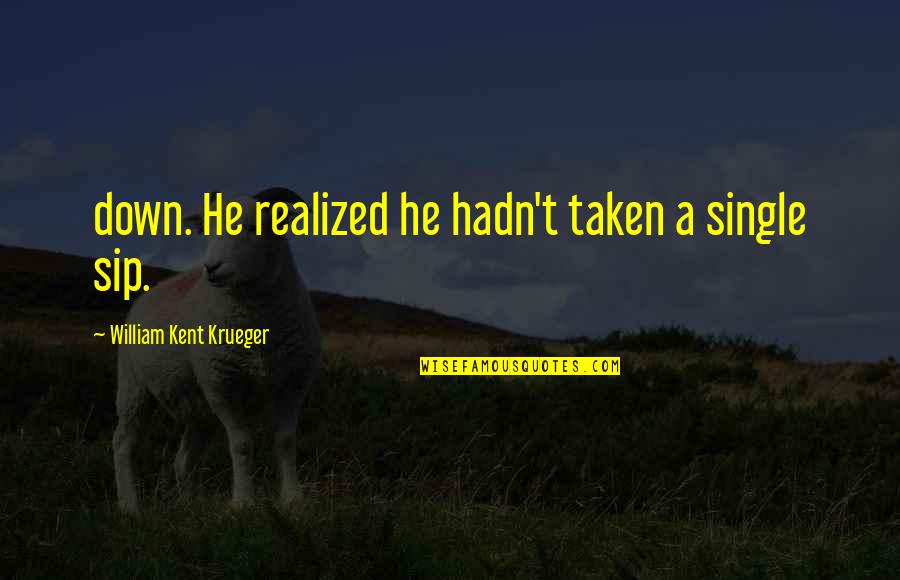 Simptomi Korone Quotes By William Kent Krueger: down. He realized he hadn't taken a single