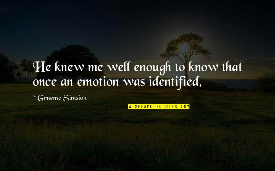 Simsion Quotes By Graeme Simsion: He knew me well enough to know that