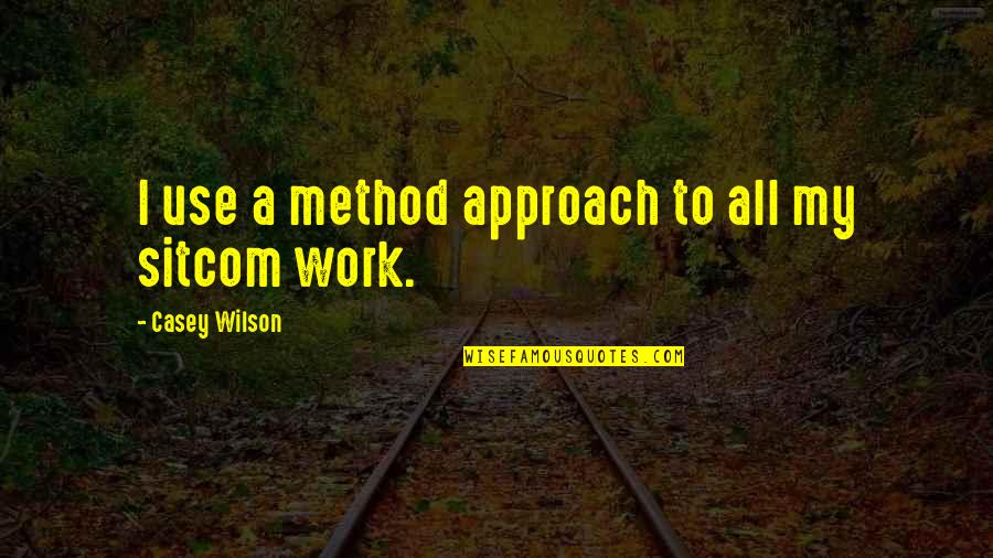 Simulacro De Incendio Quotes By Casey Wilson: I use a method approach to all my Simulacro De Incendio Quotes By Casey Wilson: I use a method approach to all my
