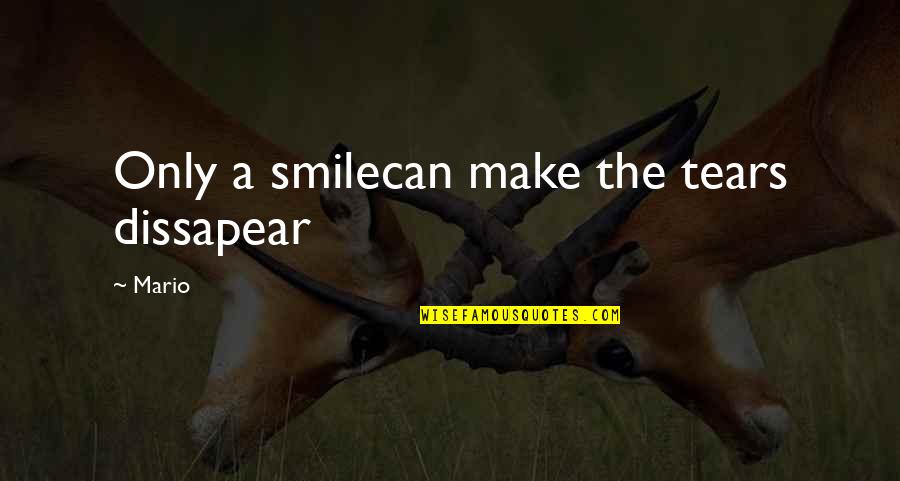 Sin Impatience Quotes By Mario: Only a smilecan make the tears dissapear