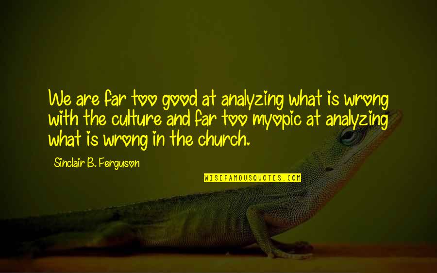 Sinclair Ferguson Quotes By Sinclair B. Ferguson: We are far too good at analyzing what