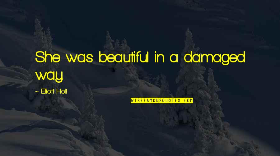 Sindactilia Quotes By Elliott Holt: She was beautiful in a damaged way.