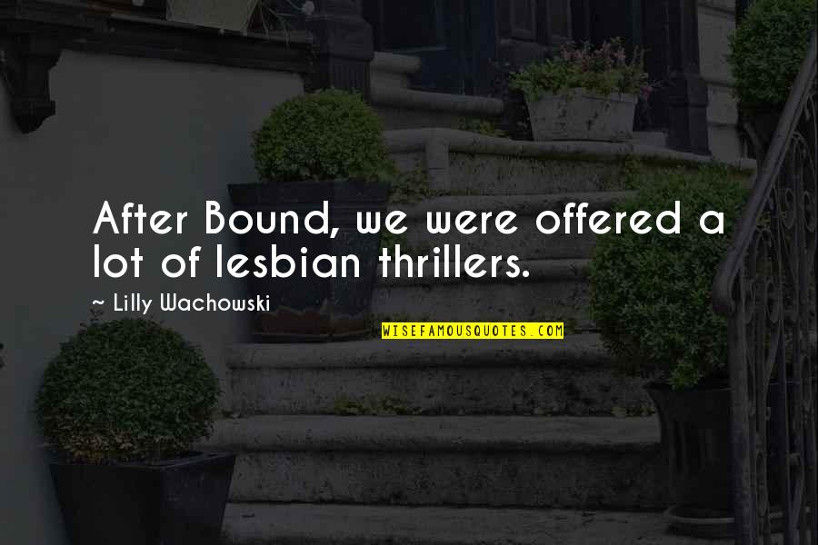 Sindikati Goran Quotes By Lilly Wachowski: After Bound, we were offered a lot of Sindikati Goran Quotes By Lilly Wachowski: After Bound, we were offered a lot of