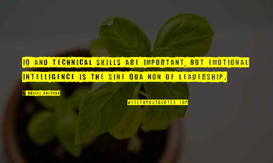 Sine Qua Non Quotes By Daniel Goleman: IQ and technical skills are important, but Emotional