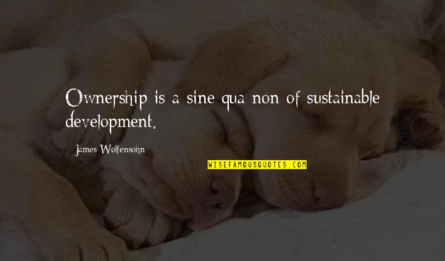 Sine Qua Non Quotes By James Wolfensohn: Ownership is a sine qua non of sustainable