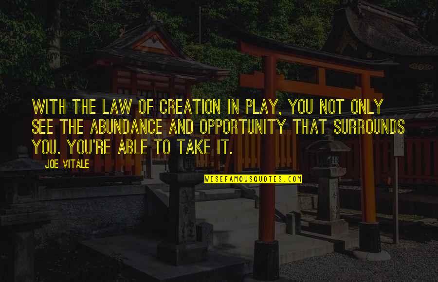 Sinemada Ses Quotes By Joe Vitale: With the Law of Creation in play, you