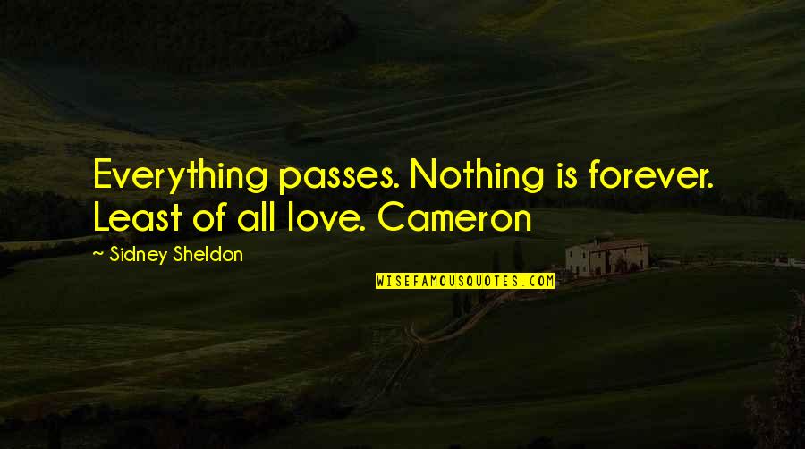 Sinestesia Adalah Quotes By Sidney Sheldon: Everything passes. Nothing is forever. Least of all