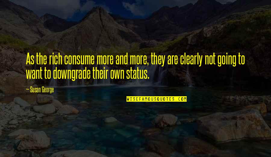 Sinfni Quotes By Susan George: As the rich consume more and more, they Sinfni Quotes By Susan George: As the rich consume more and more, they