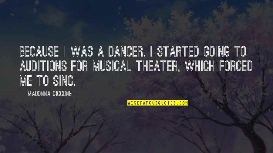Sing For Me Quotes By Madonna Ciccone: Because I was a dancer, I started going