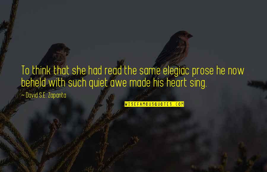 Sing Heart Out Quotes By David S.E. Zapanta: To think that she had read the same Sing Heart Out Quotes By David S.E. Zapanta: To think that she had read the same