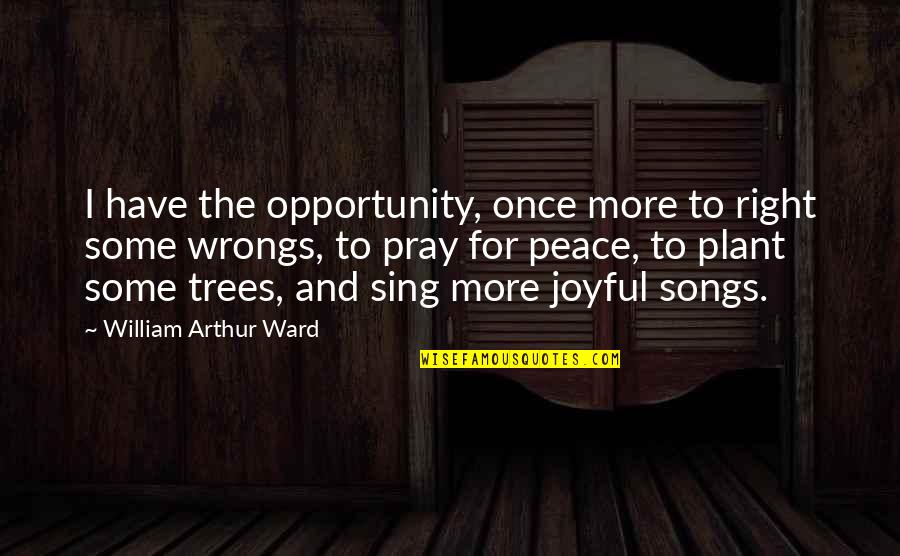 Sing Song Quotes By William Arthur Ward: I have the opportunity, once more to right