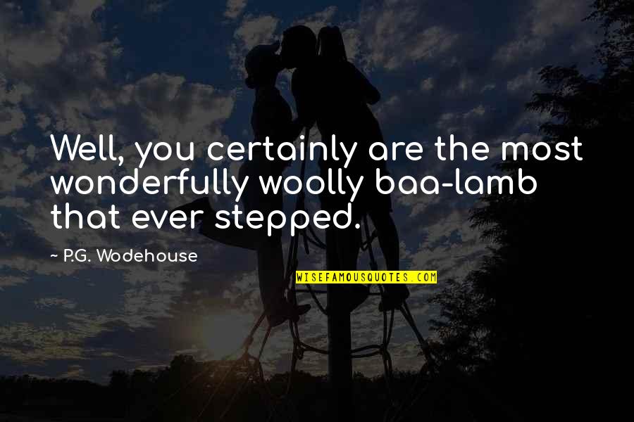 Singam Full Quotes By P.G. Wodehouse: Well, you certainly are the most wonderfully woolly