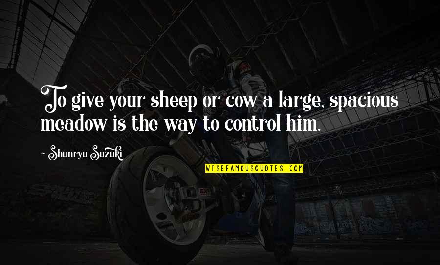 Singe Quotes By Shunryu Suzuki: To give your sheep or cow a large,