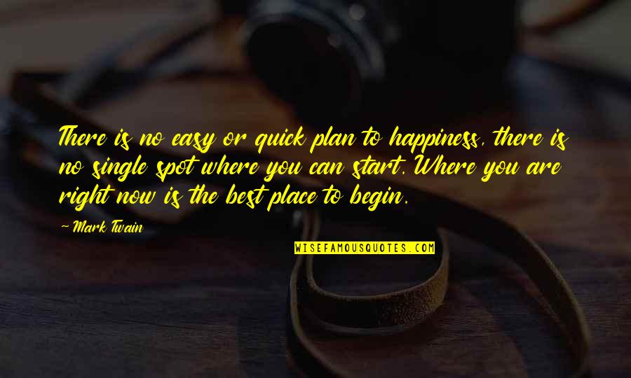 Single Is The Best Quotes By Mark Twain: There is no easy or quick plan to