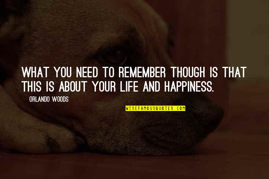Single Line Love Quotes By Orlando Woods: What you need to remember though is that
