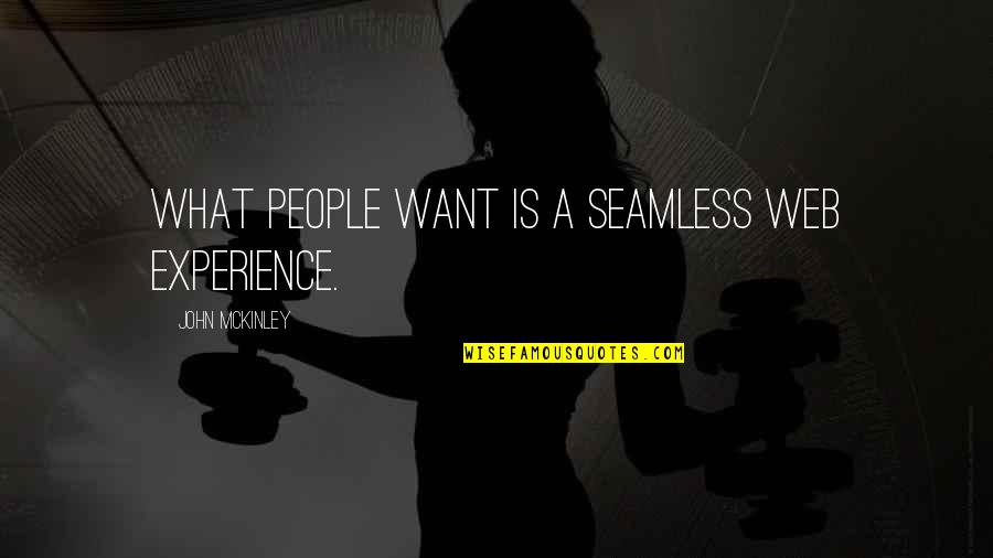 Single Mindedness Quotes By John McKinley: What people want is a seamless Web experience.