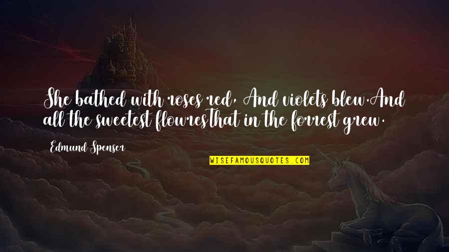 Single Mom Struggles Quotes By Edmund Spenser: She bathed with roses red, And violets blew.And
