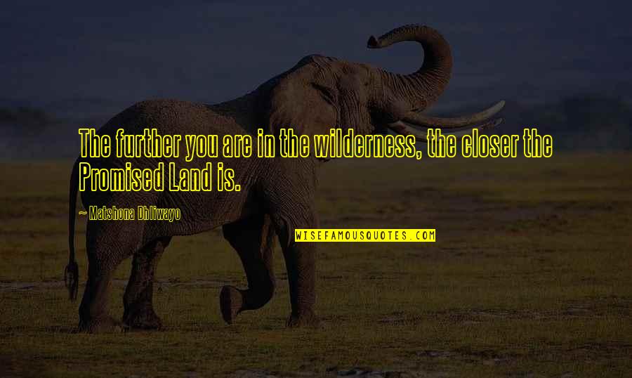 Single Mom Struggles Quotes By Matshona Dhliwayo: The further you are in the wilderness, the