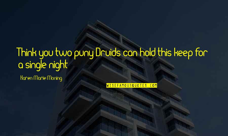 Single Night Quotes By Karen Marie Moning: Think you two puny Druids can hold this