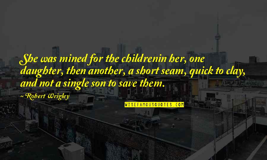 Single Son Quotes By Robert Wrigley: She was mined for the childrenin her, one Single Son Quotes By Robert Wrigley: She was mined for the childrenin her, one