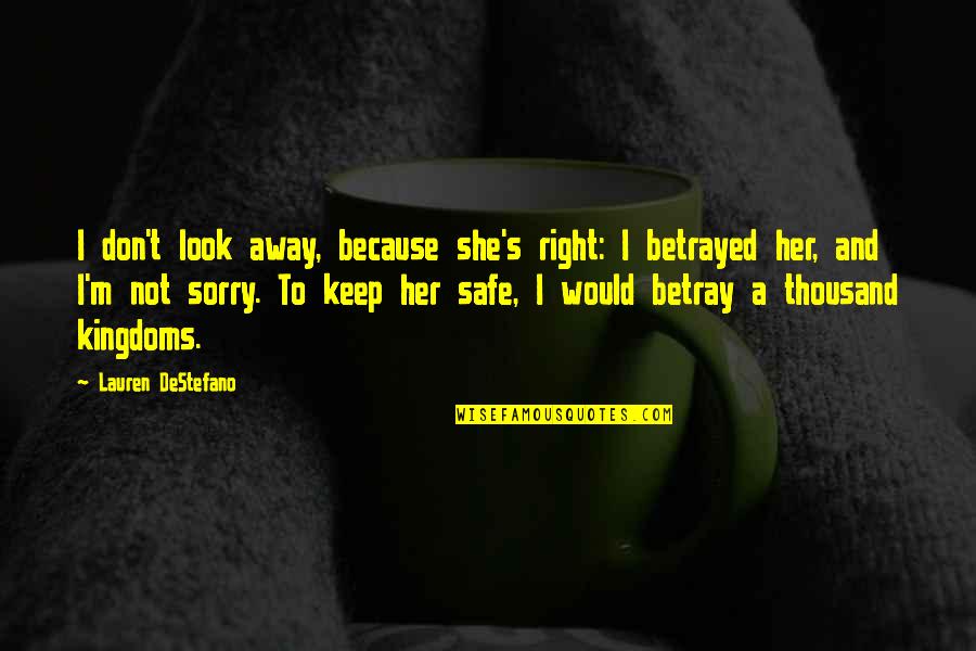 Single Taken Instagram Quotes By Lauren DeStefano: I don't look away, because she's right: I