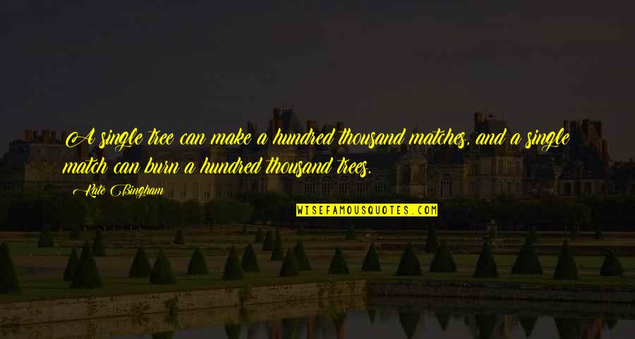 Single Tree Quotes By Kate Bingham: A single tree can make a hundred thousand