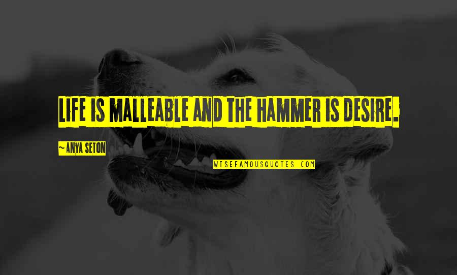 Single Tumblr Tagalog Quotes By Anya Seton: Life is malleable and the hammer is desire.
