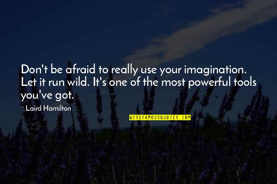 Singular And Plural Quotes By Laird Hamilton: Don't be afraid to really use your imagination.