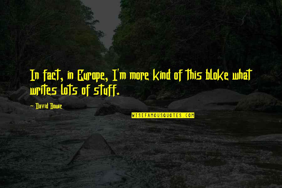 Sinjai Plengpanich Quotes By David Bowie: In fact, in Europe, I'm more kind of