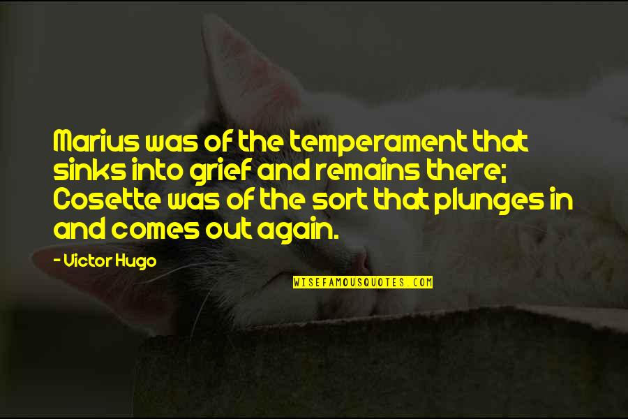 Sinks Quotes By Victor Hugo: Marius was of the temperament that sinks into