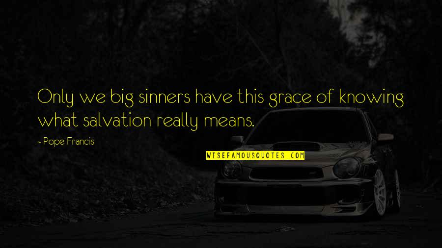 Sinners Quotes By Pope Francis: Only we big sinners have this grace of
